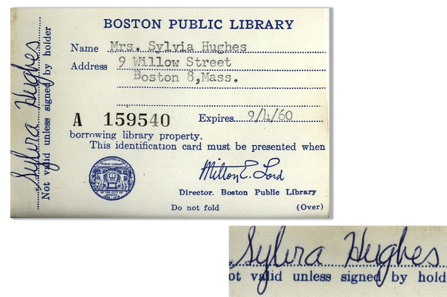Sylvia Plath's Signed Library Card